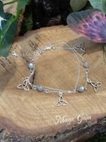 Chaîne de chevilles labradorite avec triquetra – Image 6