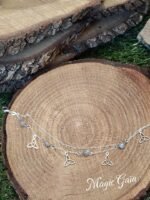 Chaîne de chevilles labradorite avec triquetra – Image 2