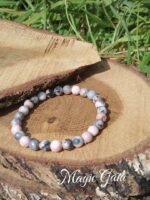 Bracelet jaspe zébré rose – Image 3