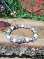 Bracelet jaspe zébré rose – Image 2