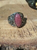 Bague rhodonite en filigrane argent 925