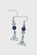 Boucles d’oreilles elfiques améthyste & sélénite magic gaïa – Image 2