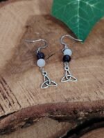 Boucles d’oreilles elfiques améthyste & sélénite magic gaïa – Image 4