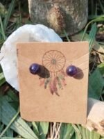 Boucles d’oreilles puces améthyste acier inox 304 – Image 5