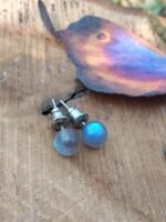 Boucles d'oreilles puces labradorite inox 304 - 6mm – Image 4