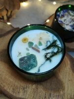 Bougie magique avec fleurs et jade brut – Image 3