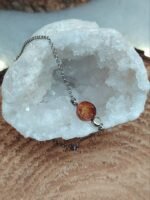 Bracelet argent ambre baltique cognac et argent 925 rhodié – Image 3