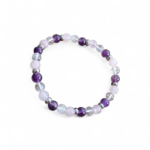 Bracelet améthyste quartz rose cristal de roche – Image 2