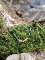 Bracelet doré chaîne fine perles lapis lazuli – Image 5