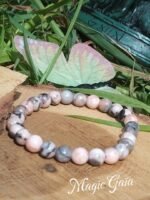 Bracelet jaspe zébré rose