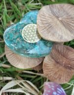 Coeur en orgonite aigue marine fleur de vie – Image 3
