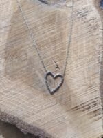 Pendentif coeur dégriffé en acier inoxydable – Image 2