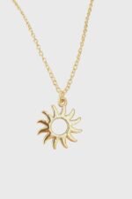 Pendentif soleil doré en acier inoxydable – Image 2