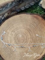 Chaîne de chevilles labradorite avec triquetra