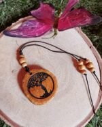 Pendentif arbre de vie bois avec perle création unique – Image 4