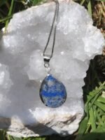 Pendentif goutte strass lapis lazuli
