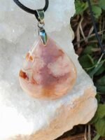 Pendentif agate fleur de cerisier