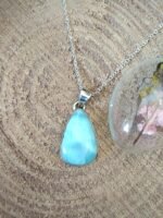 Pendentif larimar argent 925 - pierre bleue des caraïbes
