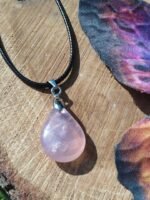 Pendentif goutte quartz rose – Image 4