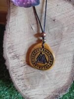 Pendentif valknut en bois avec perle en bois créée par magic gaïa - ⚠️création unique – Image 4