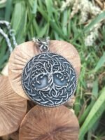 Pendentif yggdrasil en acier inoxydable réversible