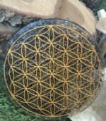 Plateau orgonite obsidienne noire fleur de vie – Image 4