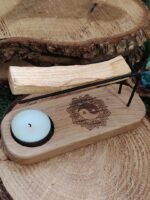 Porte palo santo et sauge en bois – symbole yin & yang – Image 6