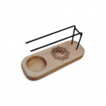 Porte palo santo et sauge en bois – symbole yin & yang – Image 2