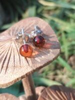 Boucles d'oreilles ambre argent 925