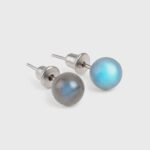 Boucles d'oreilles puces labradorite inox 304 - 6mm – Image 6